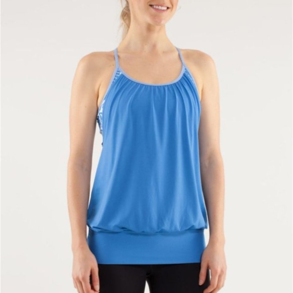Like NEW Lululemon White! Beachy Floral No Limits Tank size 4